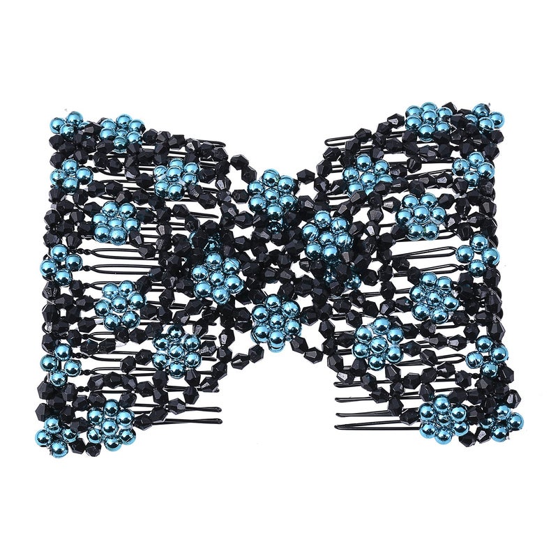 LOVEF Elastic Double Combs with Plastic Rose Flowers Hair Clips, Hair Holder/Easy Comb-8 Pcs - Image 3